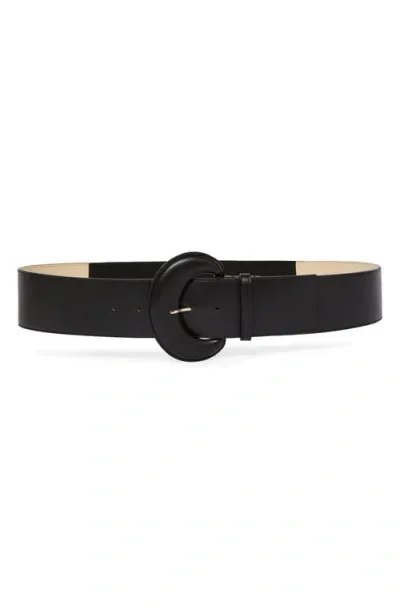 Marina Rinaldi Theodor Wide Leather Belt In Black