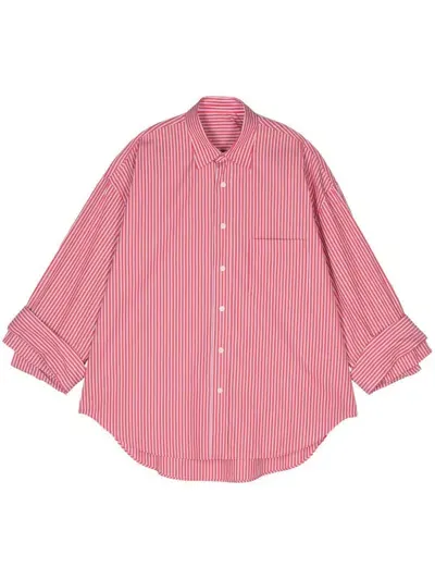 Marina Yee Striped Cotton Shirt In Red