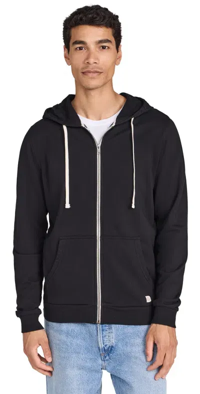 Marine Layer Afternoon Front Zip Hoodie In Black