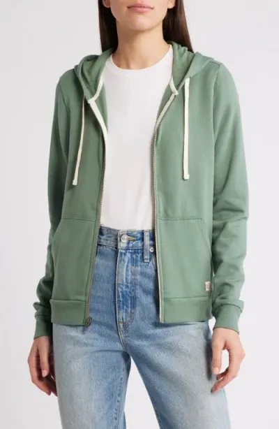 Marine Layer Afternoon Full Zip Hoodie In Sage Green