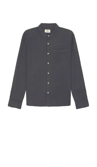 Marine Layer Classic Stretch Selvage Shirt In 印度蓝墨