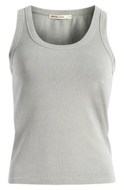 Marine Layer Lexi Rib Tank In Shadow