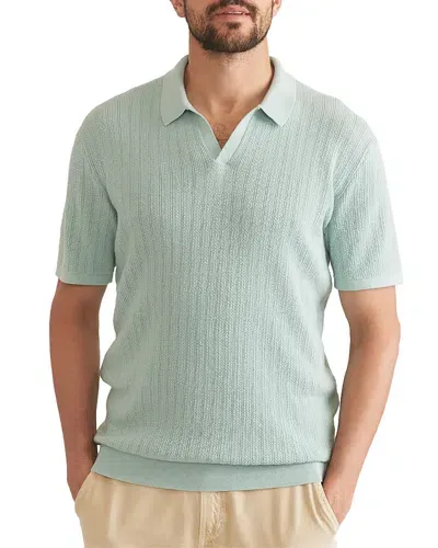 Marine Layer Liam Textured Polo Sweater In Eucalyptus