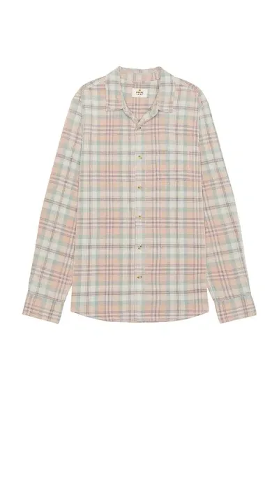 Marine Layer Lightweight Plaid Cord Shirt In Neutral