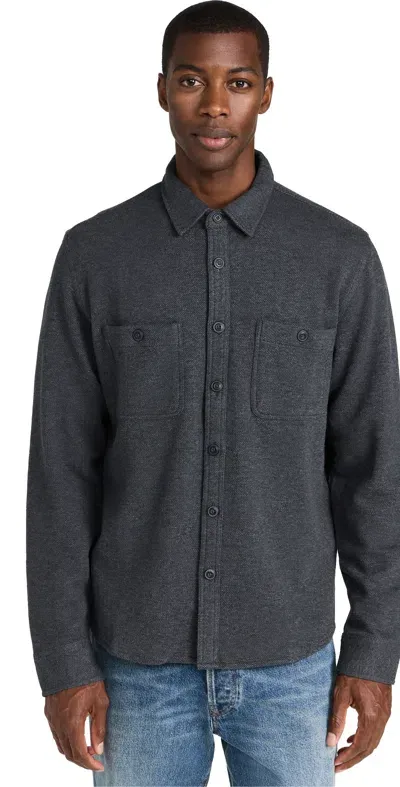 Marine Layer Pacifica Stretch Twill Overshirt Dark Heather Grey