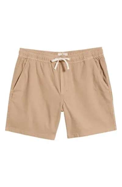 Marine Layer Saturday Elastic Waist Canvas Shorts In Khaki