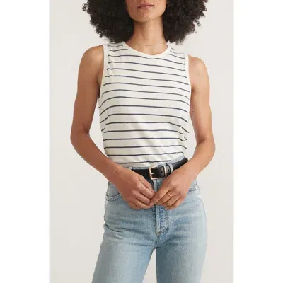 Marine Layer Hemp And Cotton Tank Top In Black/white