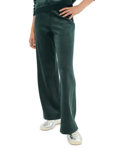 Marine Layer Velour Corduroy Flare Pants In Green Gables