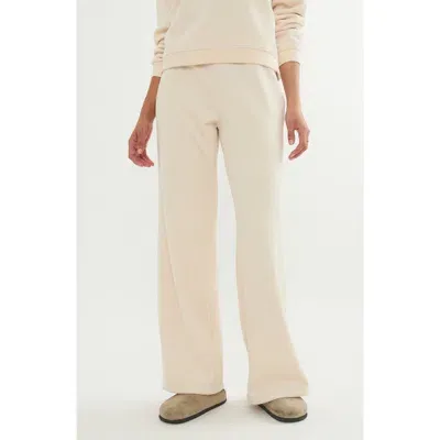 Marine Layer Velour Flare Leg Pants In Cream