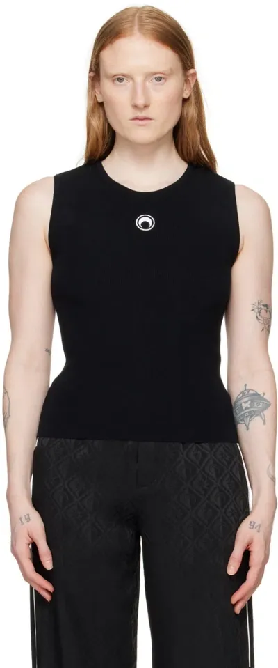 Marine Serre Core Knit Sleeveless Pullover Top In Bk99 Black