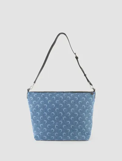 Marine Serre Borsa In Denim Moon In Blu