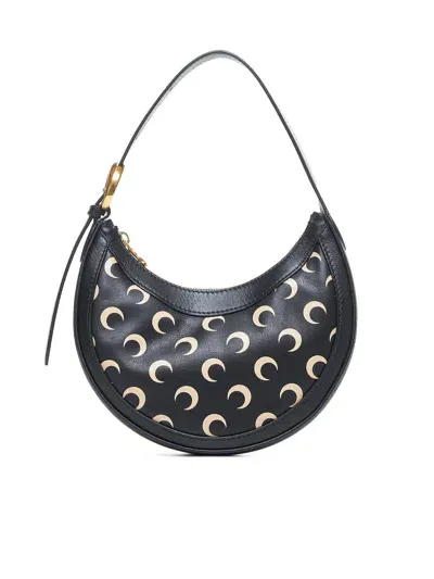 Marine Serre Eclipse Moon Printed Hobo Bag In Black