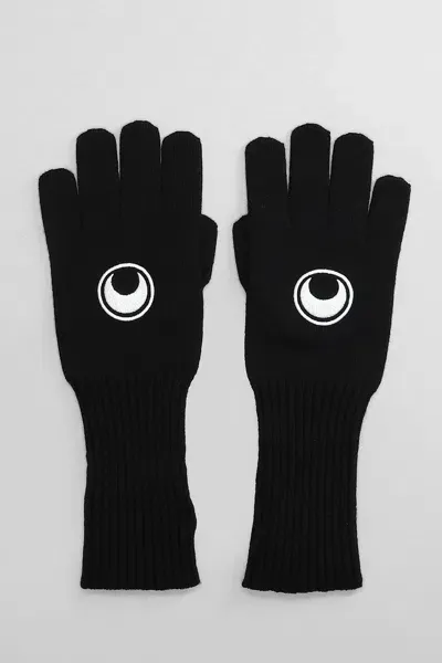 Marine Serre Gloves In Black Wool