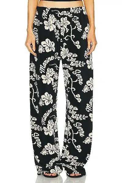 Marine Serre Jersey Jacquard Towel Lounge Pant In Black