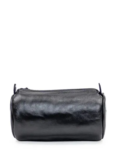 Marine Serre Leather Bag In Black