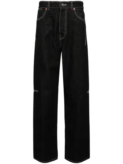 Marine Serre Straight-leg Jeans In Black