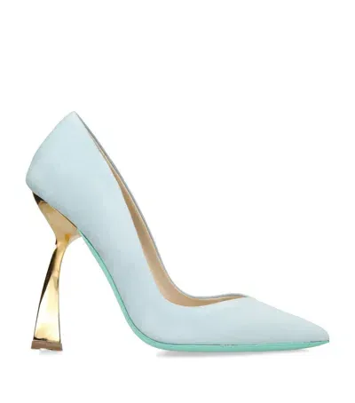 Marion Ayonote Suede As I Am Pumps 100 In Blue