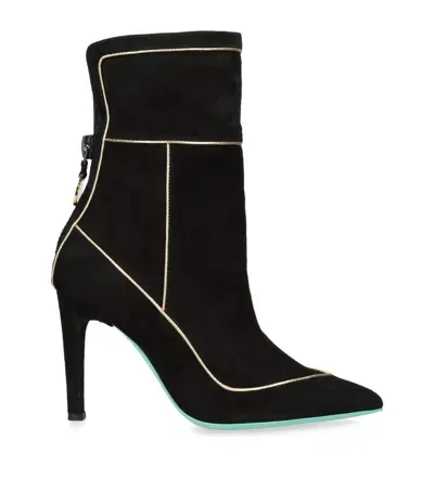 Marion Ayonote Suede Cool Girl Ankle Boots 90 In Black