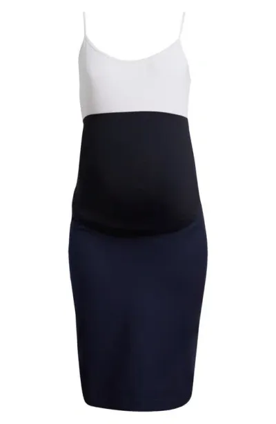 Marion Sloan Pencil Maternity Skirt In Navy Blue