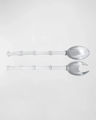 Mariposa Bamboo White Salad Servers