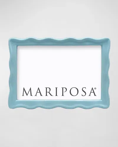 Mariposa Wavy Enamel Frame, 4" X 6" In Aqua