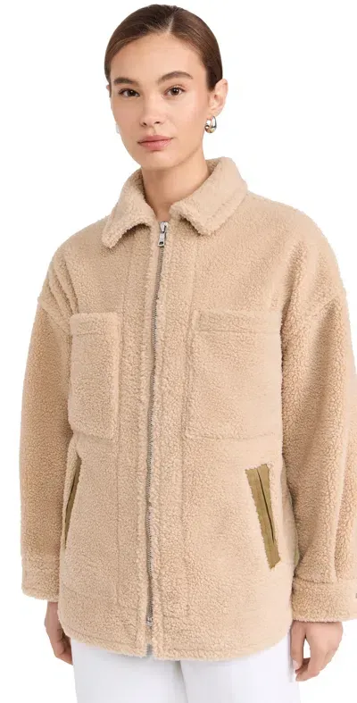 Marissa Webb Amari Sherpa Twill Jacket Fern French Beige Combo