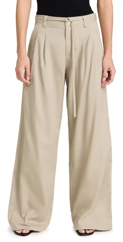 Marissa Webb Devin Wide Leg Chino Pants Sand Beige