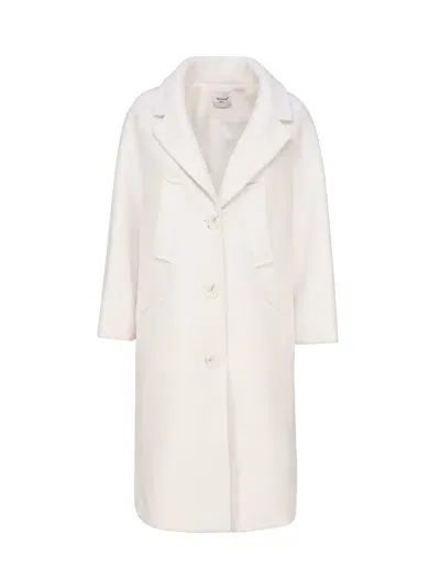 Mariuccia Milano Single-breasted Wool Coat In White