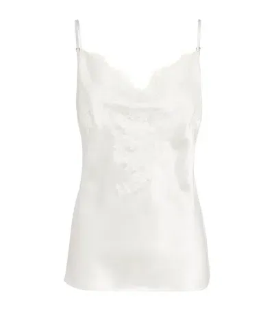 Marjolaine Silk Lace-trim Baccarat Camisole In Ivory