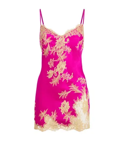 Marjolaine Silk Slip Dress In Pink