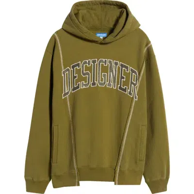 Market Designer Split Detail Hoodie In Kelp