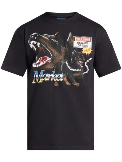 Market My Dogs T-shirt In Schwarz