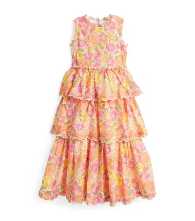 Marlo Kids' Cotton Floral Print Alexa Dress In Multi