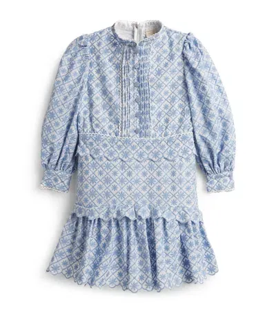 Marlo Kids' Embroidered Brielle Dress In Blue