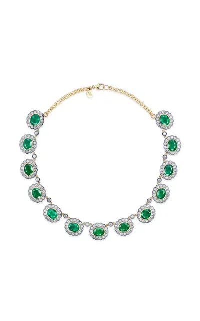 Marlo Laz Alexandra 14k Yellow Gold Emerald Necklace In Green