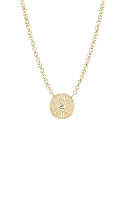 Marlo Laz Petite En Route 14k Yellow Gold Diamond Necklace