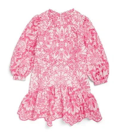 Marlo Kids' Makayla Embroidered Dress In Pink