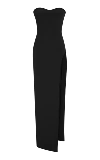 Marmar Halim Corseted Crepe Gown In Black