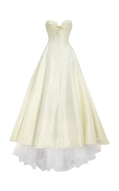 Marmar Halim Heart-neckline Silk Ball Gown In Yellow