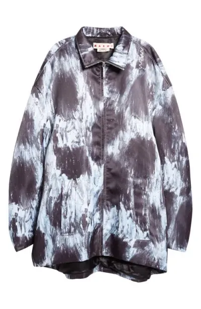 Marni Abstract Print Jacket In Antique Silver