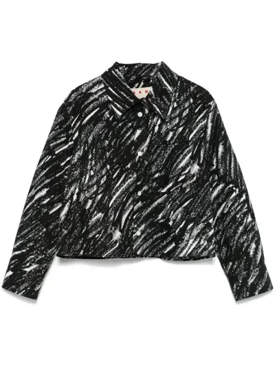 Marni Abstract-print Shirt In Schwarz