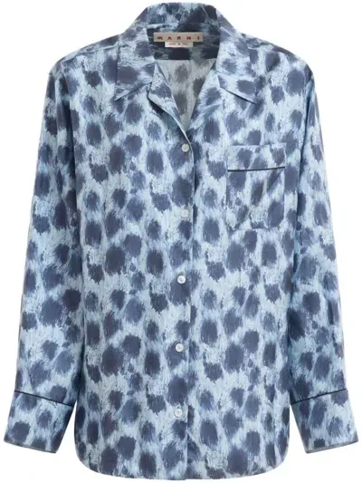 Marni All-over-print Shirt In Blue