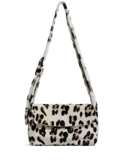 Marni Animal Print Shoulder Bag In White