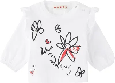 Marni Baby White Cotton Jersey T-shirt In 0m110