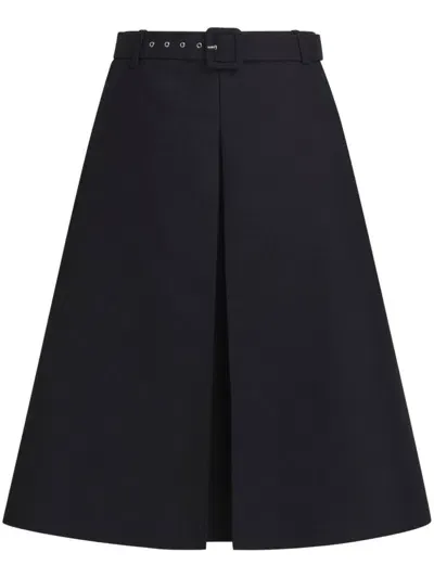 Marni Belted Midi Skirt In Black