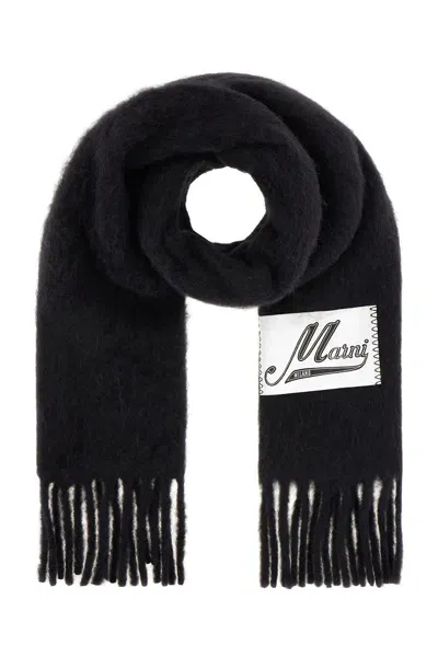 Marni Black Alpaca Blend Scarf