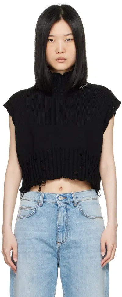 Marni Black Cropped Vest In 00n99 Black