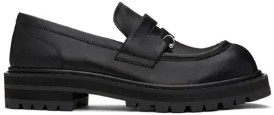 Marni Black Leather Chunky Loafers In 00n99 Black