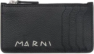 Marni ブラック レザー  Mending カードケース In 00n99 Black