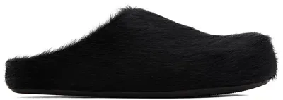 Marni Long-hair Fussbett Sabot Mule In Black